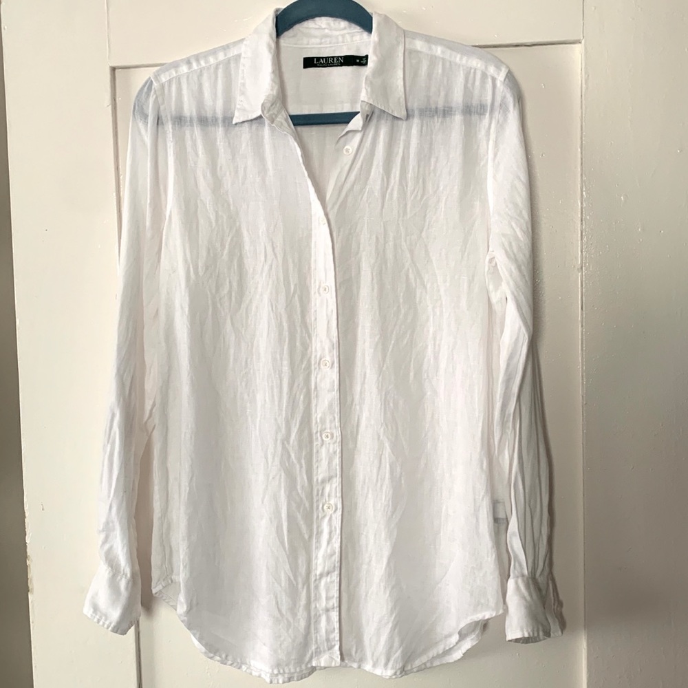 NWOT white linen shirt